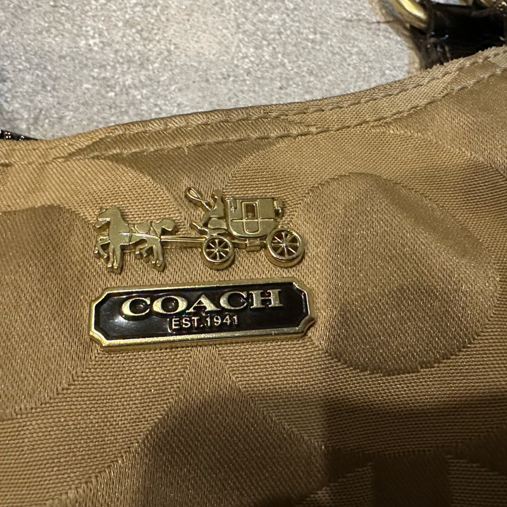 Coach Tan and Brown Signature Shoulder Bag - Picture 8 of 8